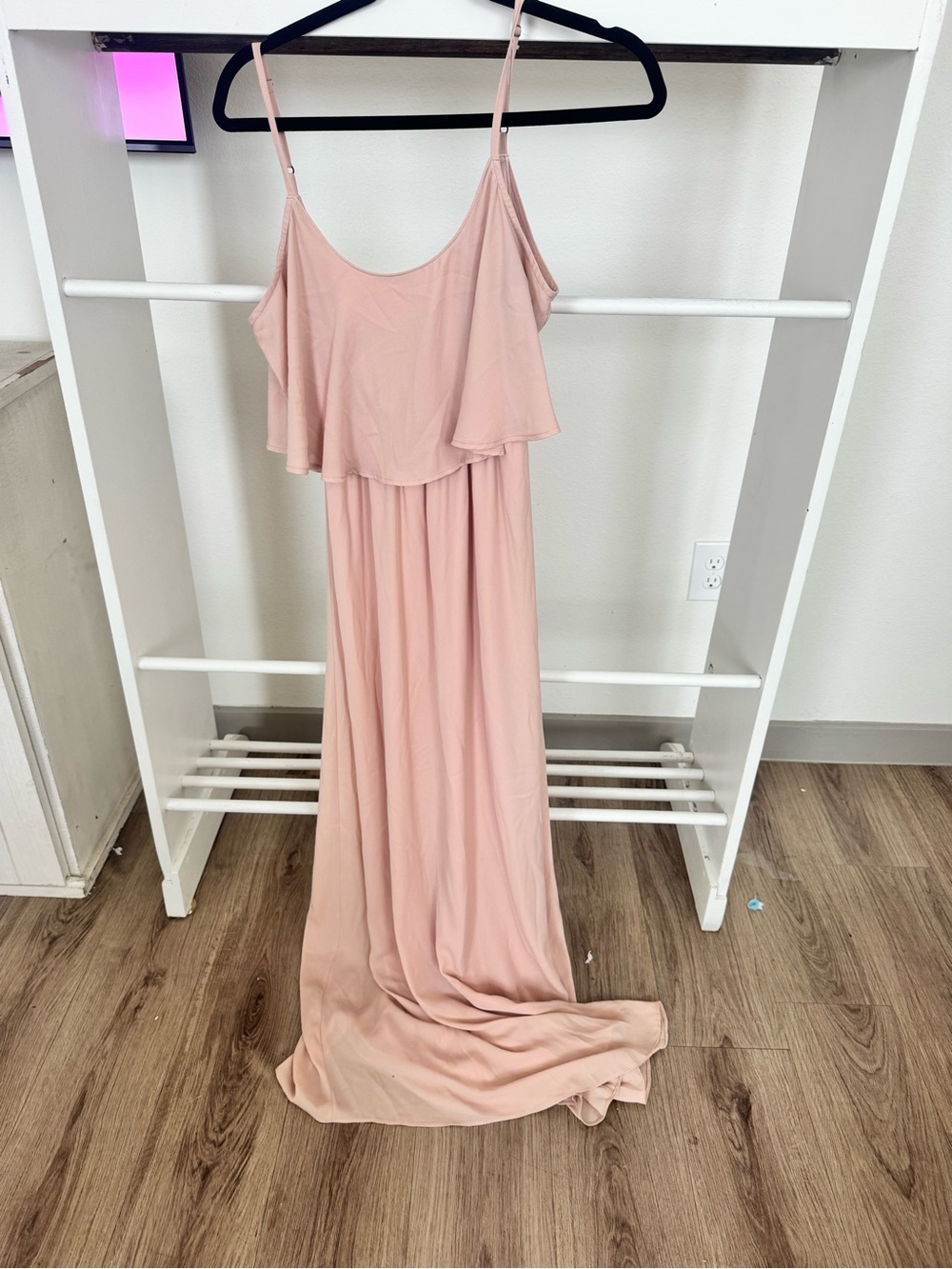 Show Me Your MuMu Blush Pink Maxi Dress with Flounce Bodice